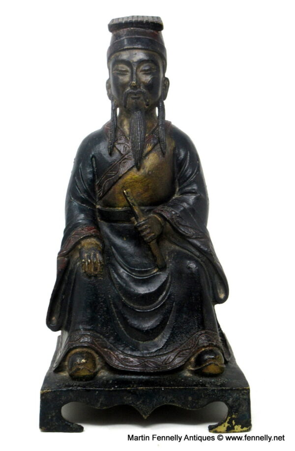 490 Sold Chinese Bronze Wenchang Daoist God Of Literature And Culture Circa 1900