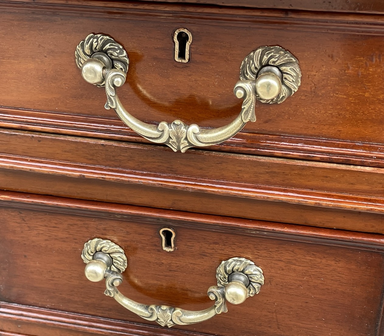 712 Sold Antique Victorian Twin Pedestal Kneehole Desk Brass Handles 19thCt - Image 6