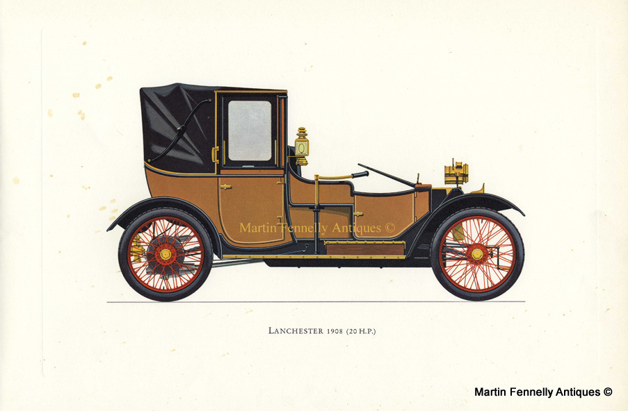 290 Set of Four Framed - Vintage English Cars from Veteran and Vintage 1964 - Image 4