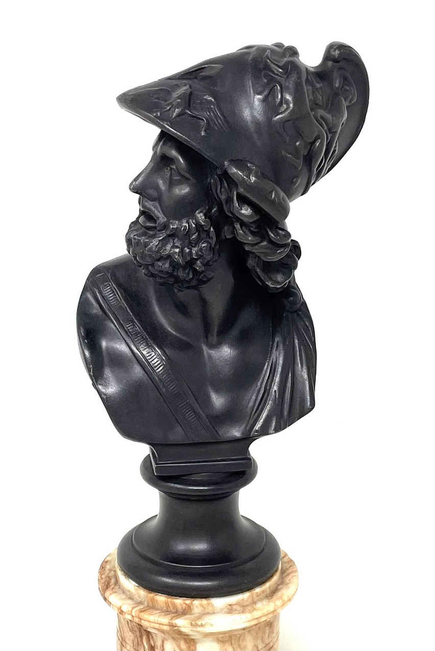 843 Sold Attrib. Benedetto Boschetti Fine Bronzed Male Bust Ajax Greek Mythological Hero - Image 5
