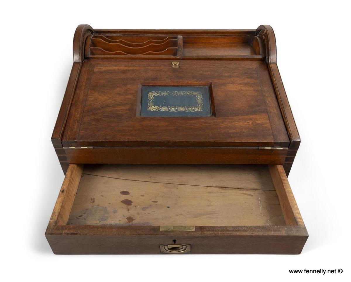 389 Sold Victorian Large Captains Writing Slope - Mahogany - Image 3