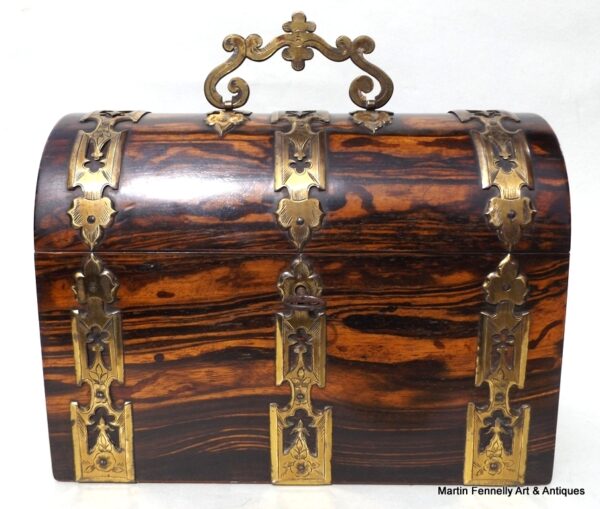 508 Sold Superb Coromandel Stationery Casket by Halstaff Hannaford London 1850