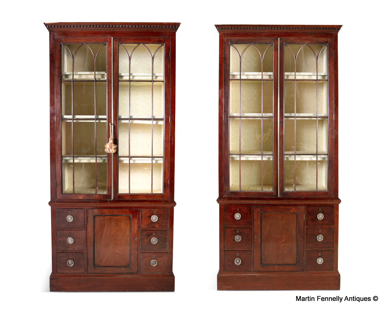 278 Pair Mahogany English Display Cabinets - Circa 1820