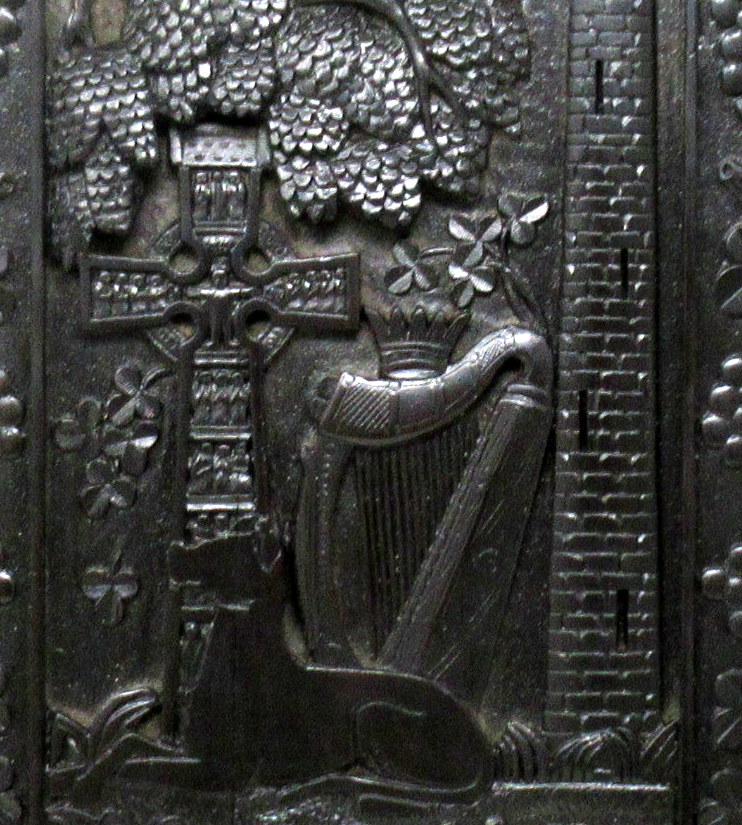 234 Sold Antique Irish Bog Wood Oak Plaque Harp Shamrock Cornelius Goggin Dublin Ireland - Image 5