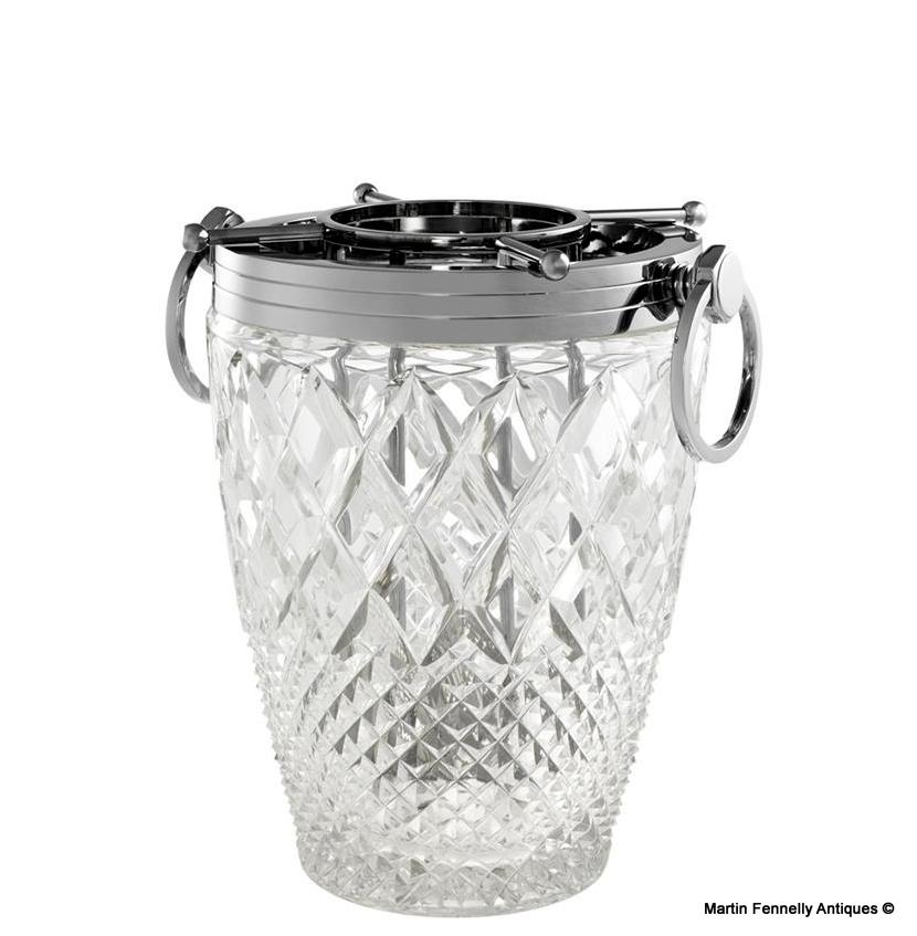 M097 Sold Wine Cooler - Ice Bucket Two Piece Set in Cut Glass - Image 4