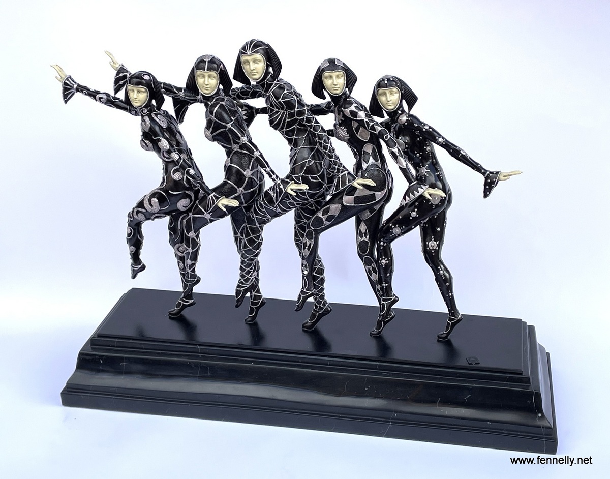 254 Sold Bronze and Marble Sculpture - 'Les Girls' - Chiparus - Art Deco - Image 3