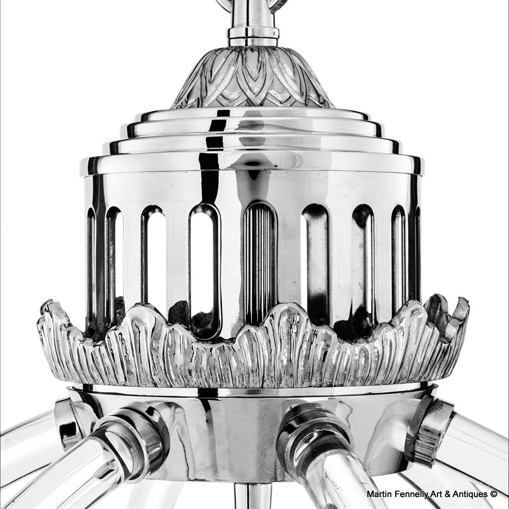 M016 Wonderful Nickel and Lucite Chandelier - Superb Design - Image 2