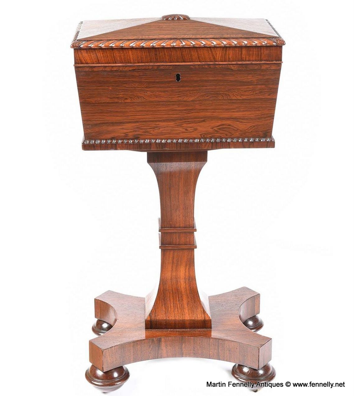 132 Sold Antique Flame Mahogany English Regency Tea Poy Gillows Lancaster Tea Caddy 19 Ct - Image 7