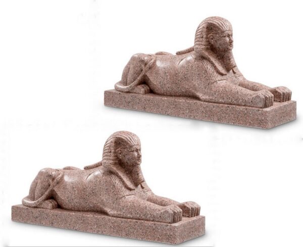 M175 Sold Pair of Granite Sphinx of Hatshepsut Sculptures