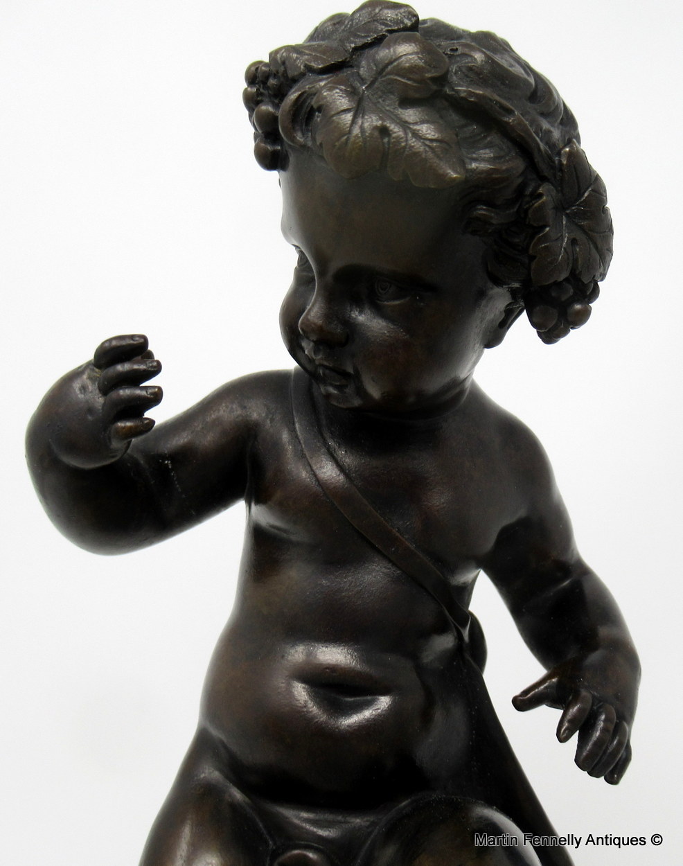 276 Sold Manner of Michel Claude Clodion Pair Bacchus Putti Bronze Ormolu Figures 19thCt - Image 5