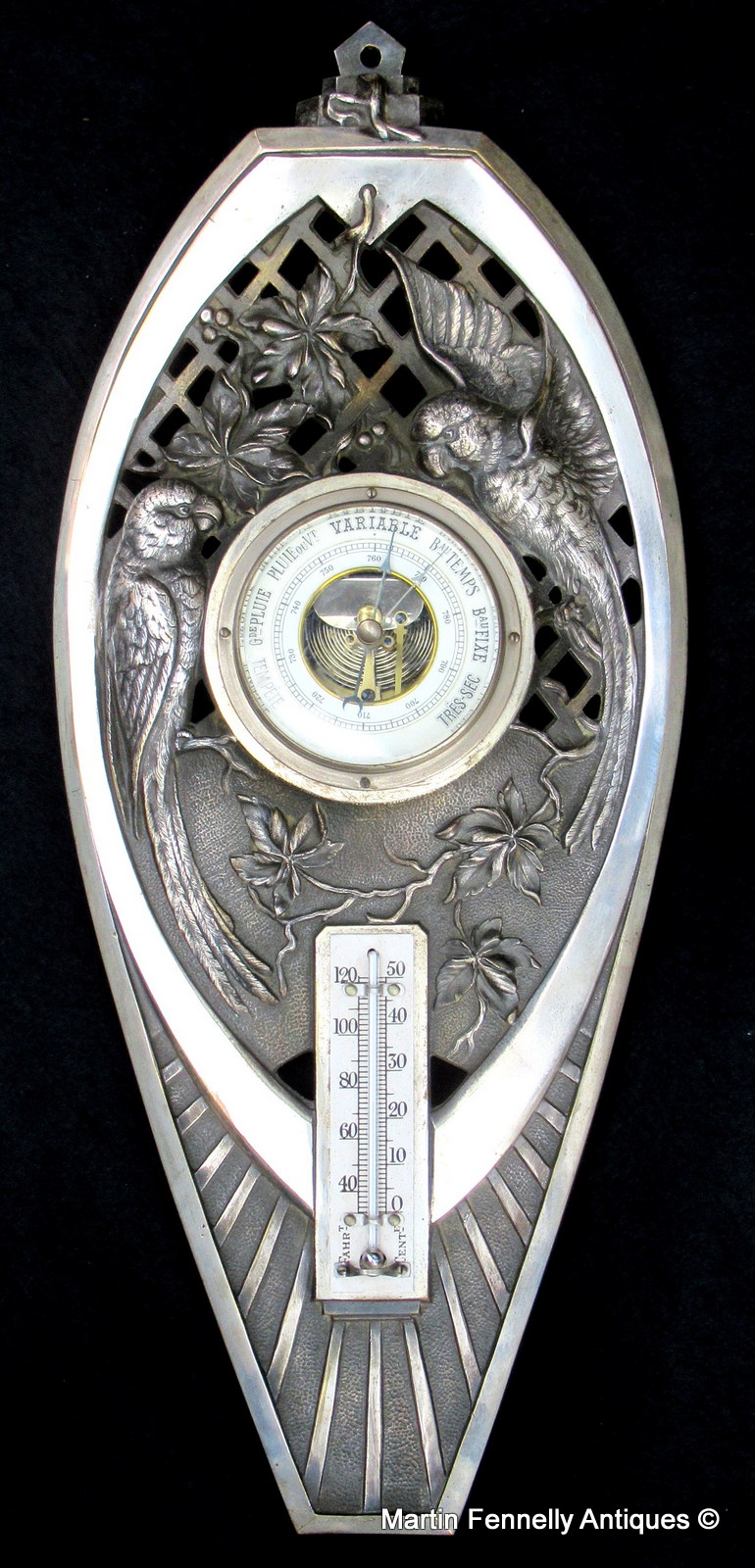 978 Rare Art Nouveau Wall Barometer - French - Circa 1905