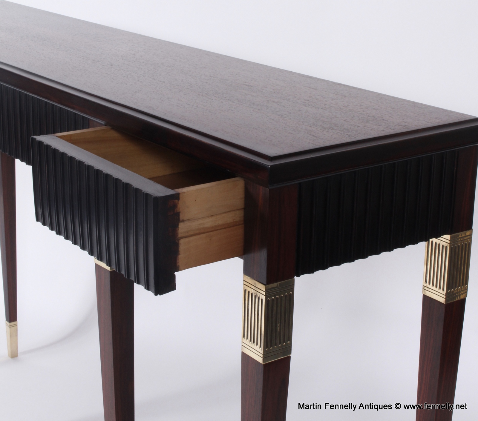 460 Sold Mid Century Italian Console Circa 1950 - Mahogany - Image 9