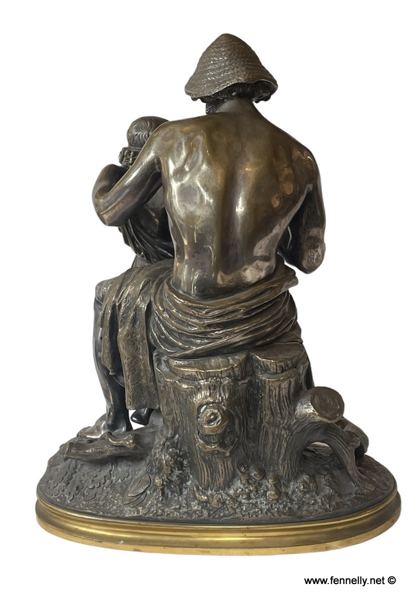 117 Sold Bronze - The Flute Lesson by Jacques Coinchon (1814-1881) - Image 2