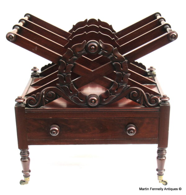 221 Sold Irish Regency Mahogany Canterbury - Circa 1820