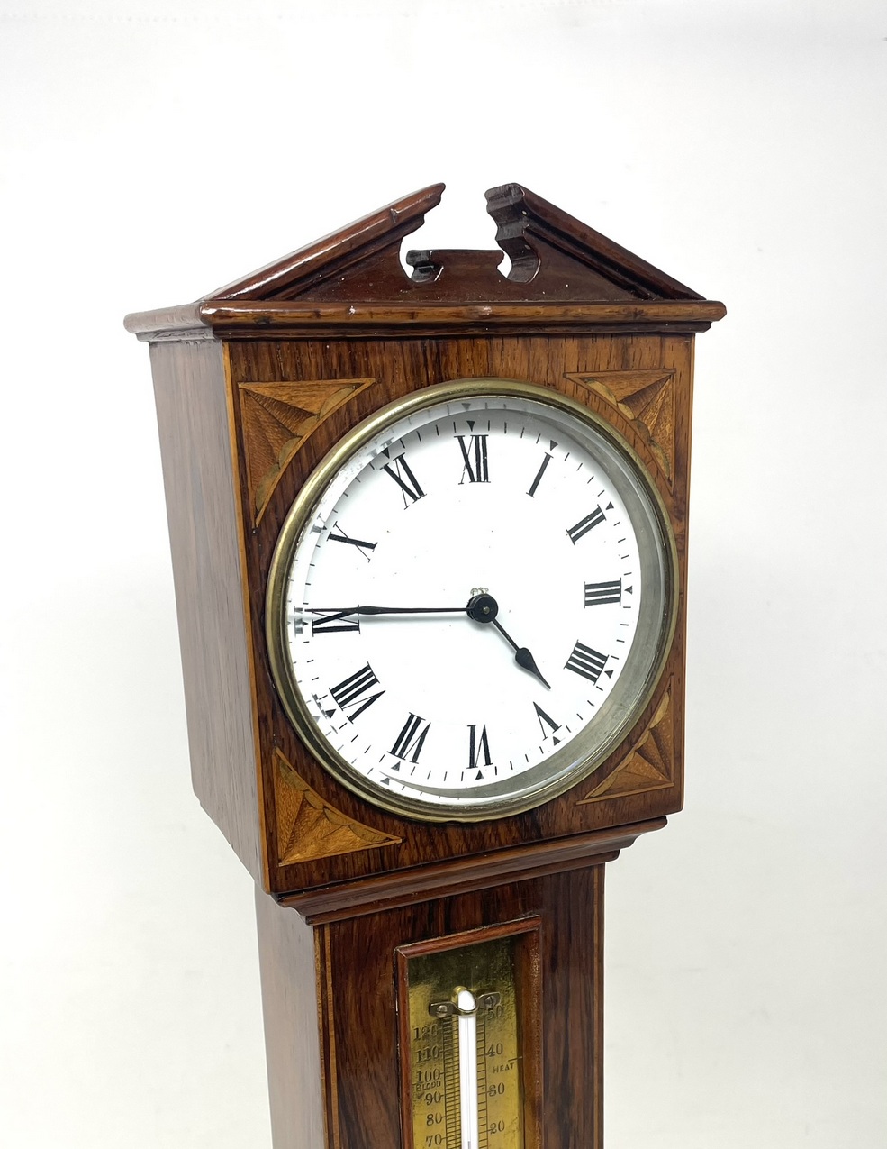 927 Sold Superb Miniature Rosewood Boxwood Longcase Clock late 19thCt - Image 6