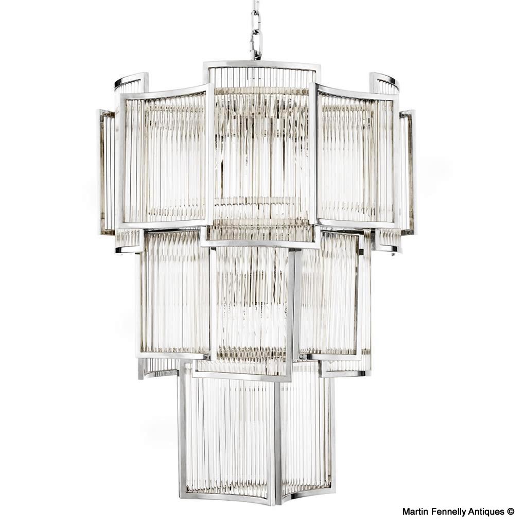 M003 Sold Nickel and Glass Lantern - Jet Set -eichholtz - Image 2