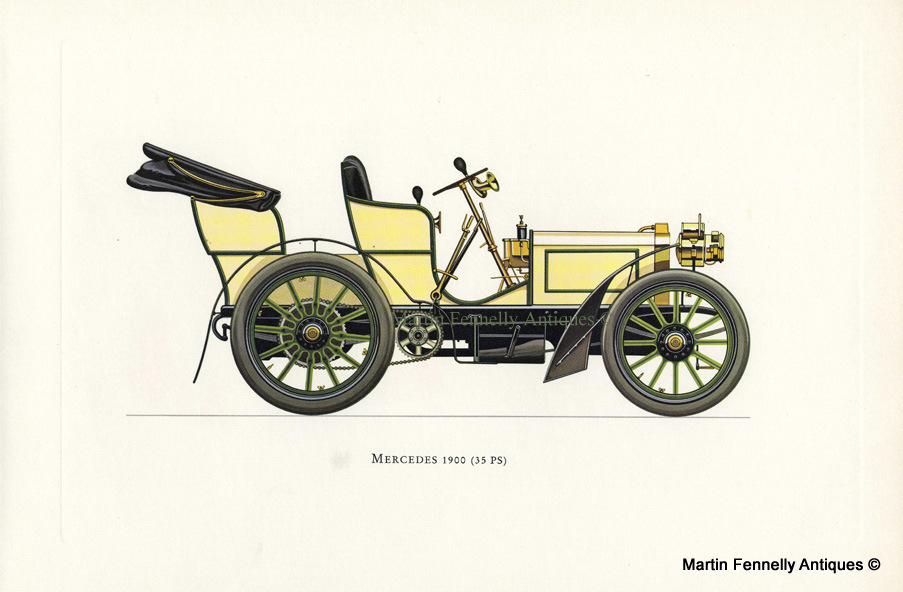 063 Set of Four Framed - Vintage German Cars from Veteran and Vintage 1964 - Image 3