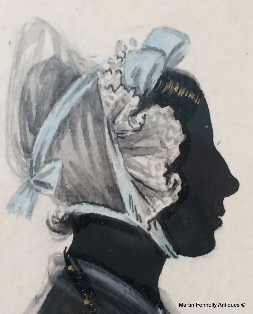 263 Sold Pair Silhouettes Rosewood Frames 1838 Attributed to James Holmes - Image 5