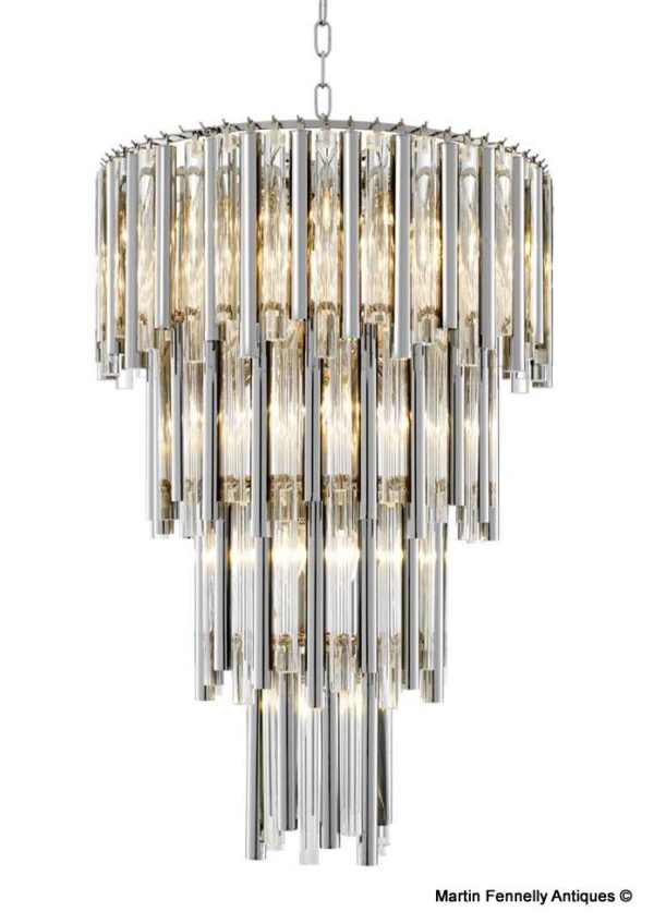 M020 Sold Vintage - Large - Venini Style - Crystal and Nickel - Gigi Eichholtz