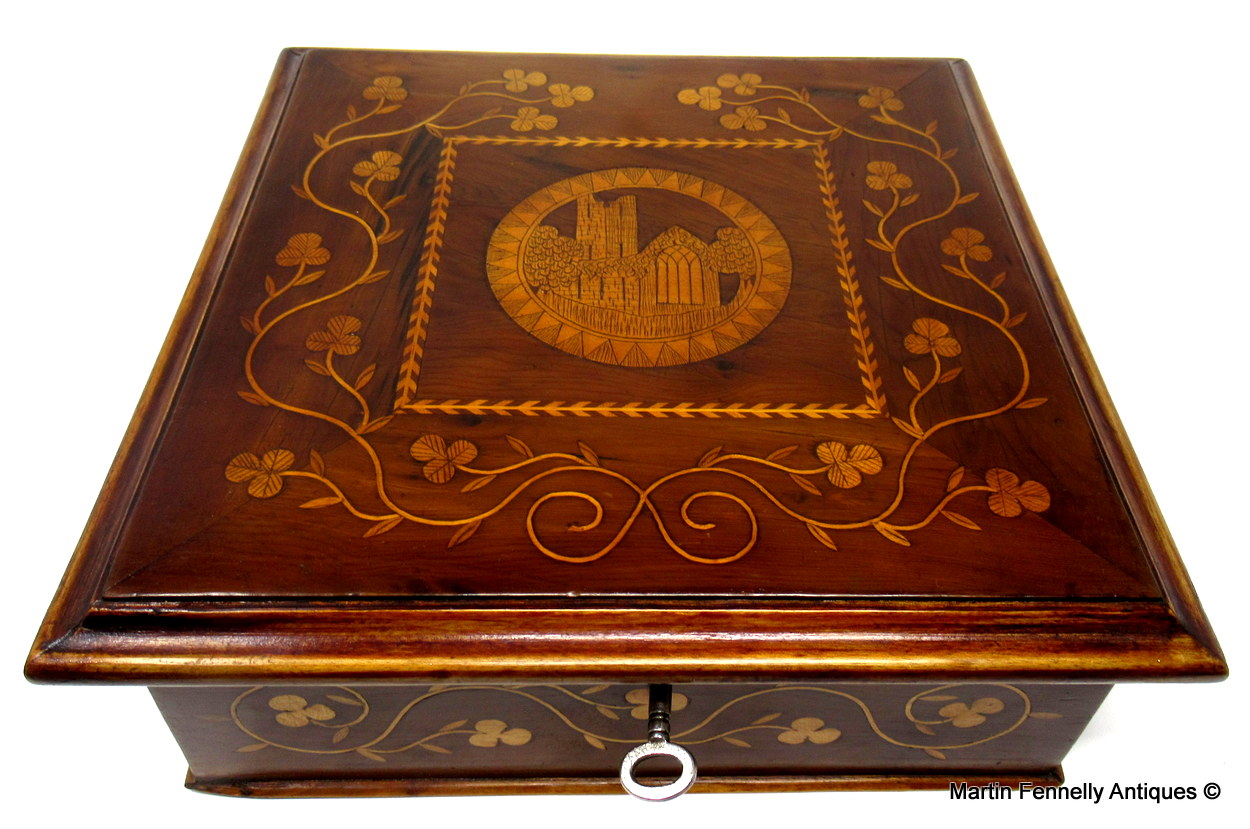 917 Sold Rare Irish Killarneyware Jewellery Casket Mid 19th Century - Image 4