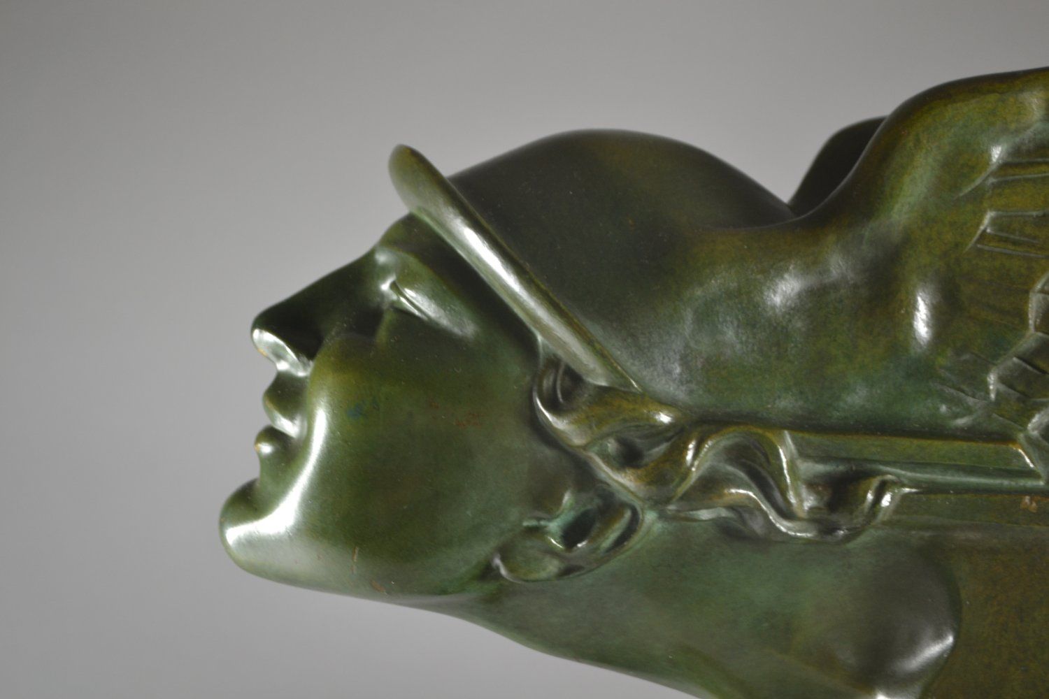 638 Sold Rare Art Deco Bronze - Alberto Bazzoni - Circa 1930 'Hermes' - Image 6