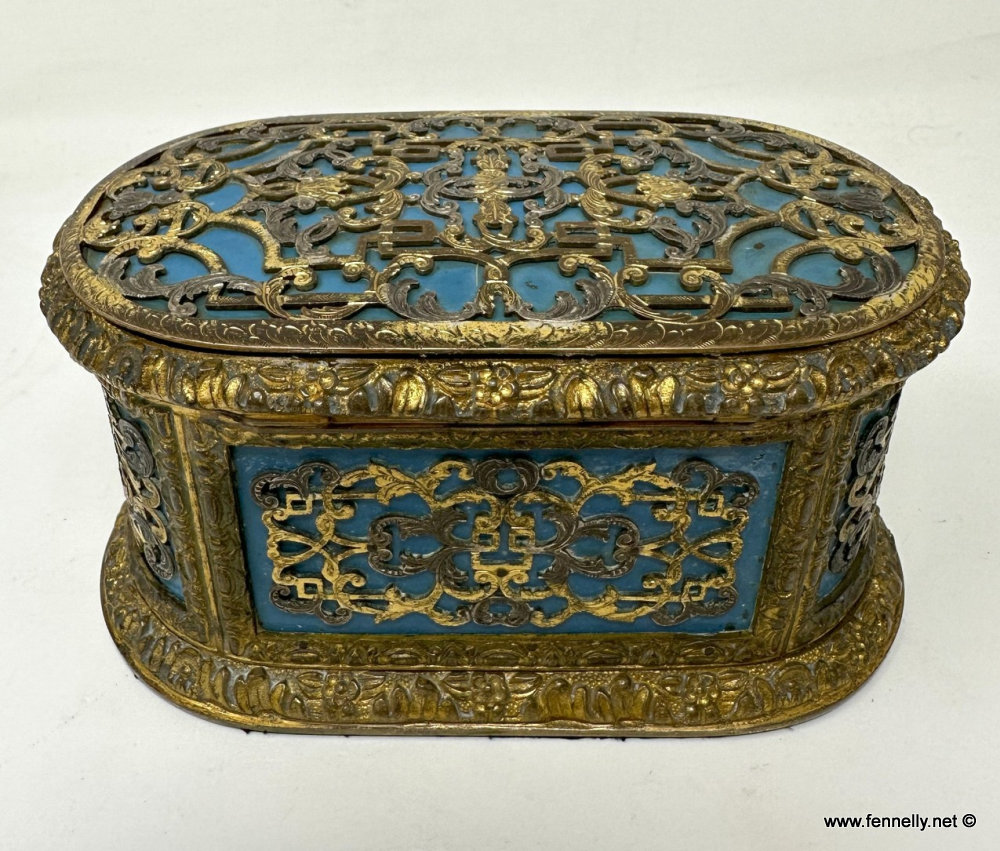 944 Sold Antique French Ormolu Gilt Bronze Dore Casket Box Sevres Style 1860 19Ct - Image 7