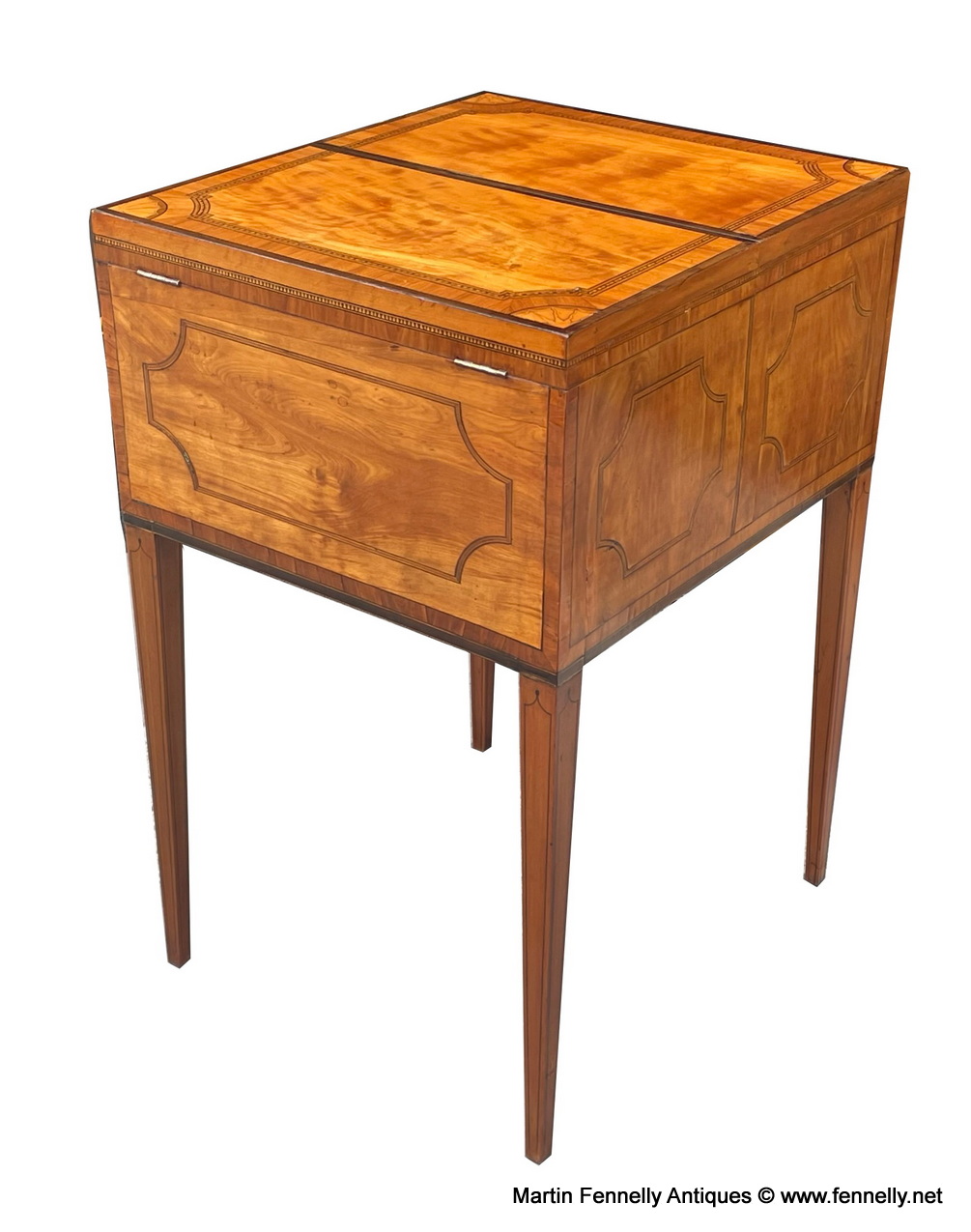 908 Antique Gentlemans Satinwood Rosewood Crossbanded Speciman Cabinet early 19thCt - Image 8