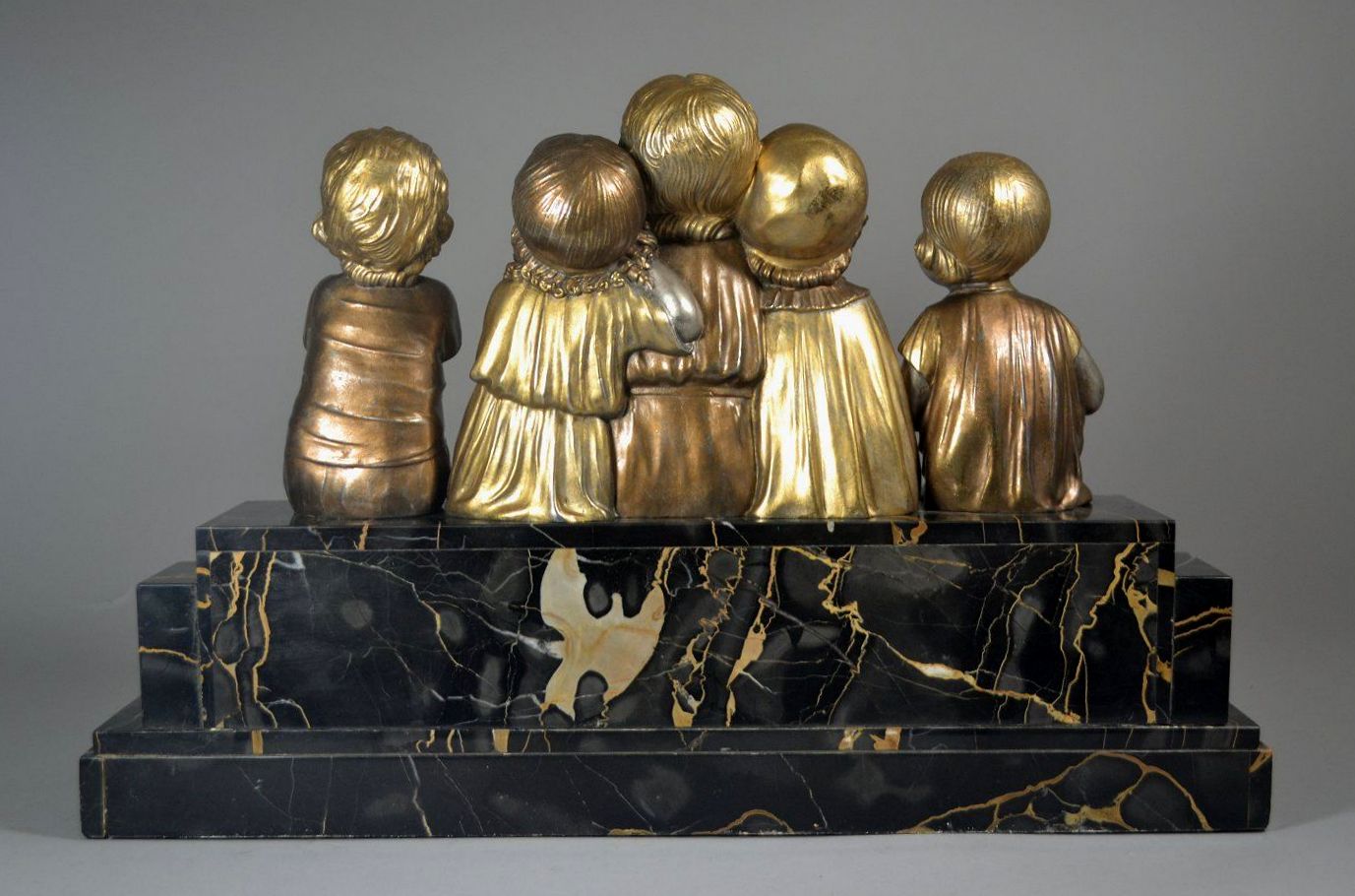 393 'Sitting Pretty' - Gold and Silver Plated Sculpture - Circa 1920 - DH Chiparus - Image 5