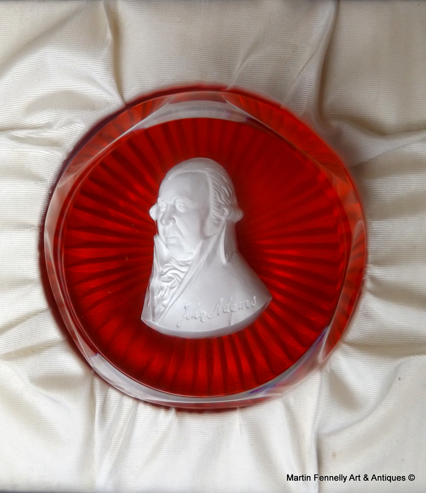 326 Cristal D'Albert Paperweight - 1975 - Founding Father - John Adams - Image 6