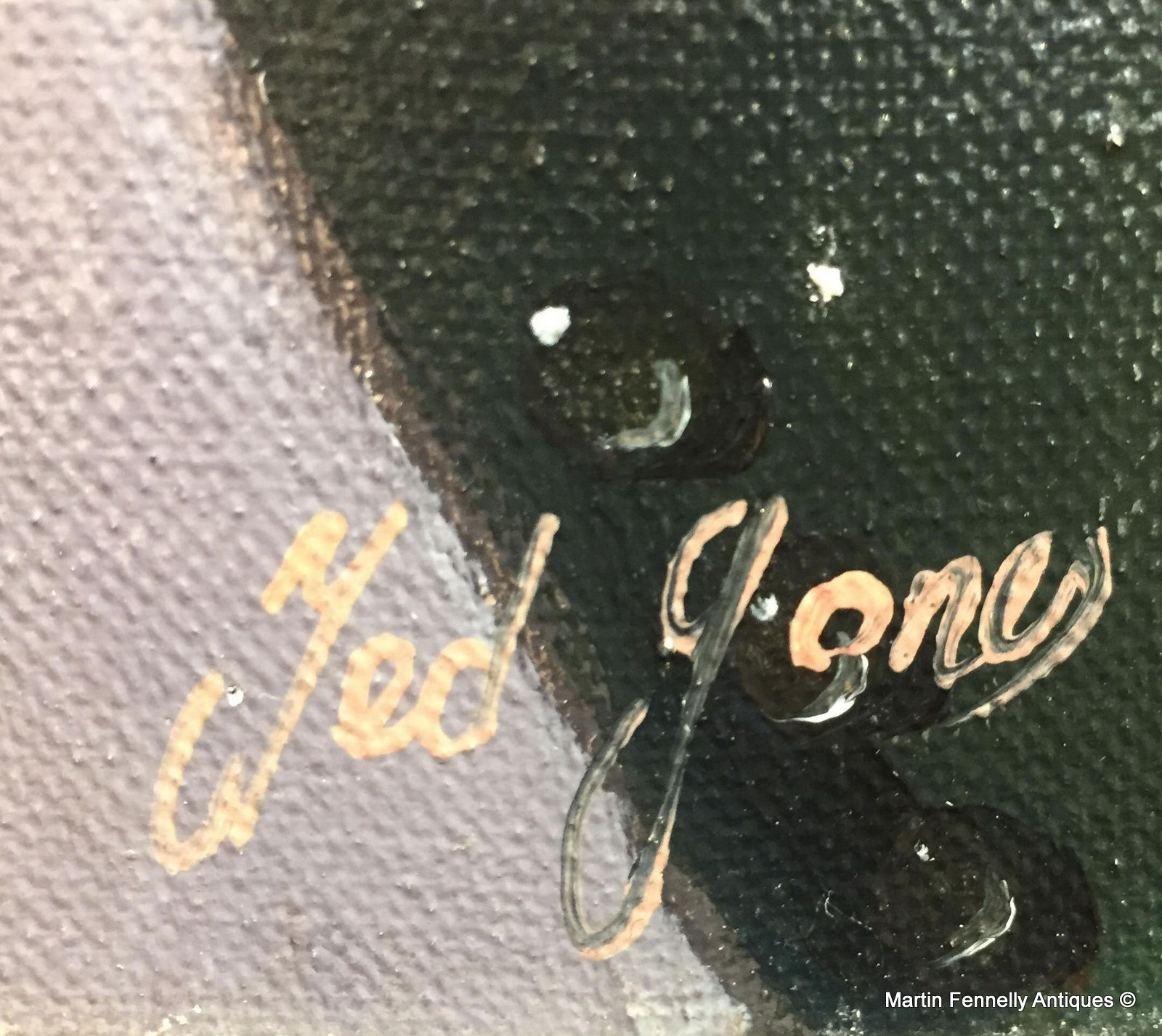 130 Sold Ted Jones - Oil on Canvas - Thinking of Home - Circa 1992 - Image 4