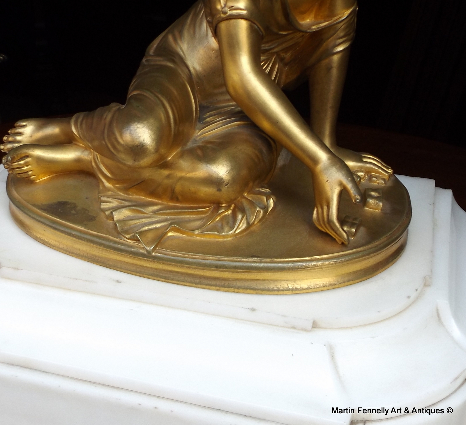 742 Sold Superb 19th Century Gilt Bronze on Marble - Girl Playing Knucklebones - Image 4