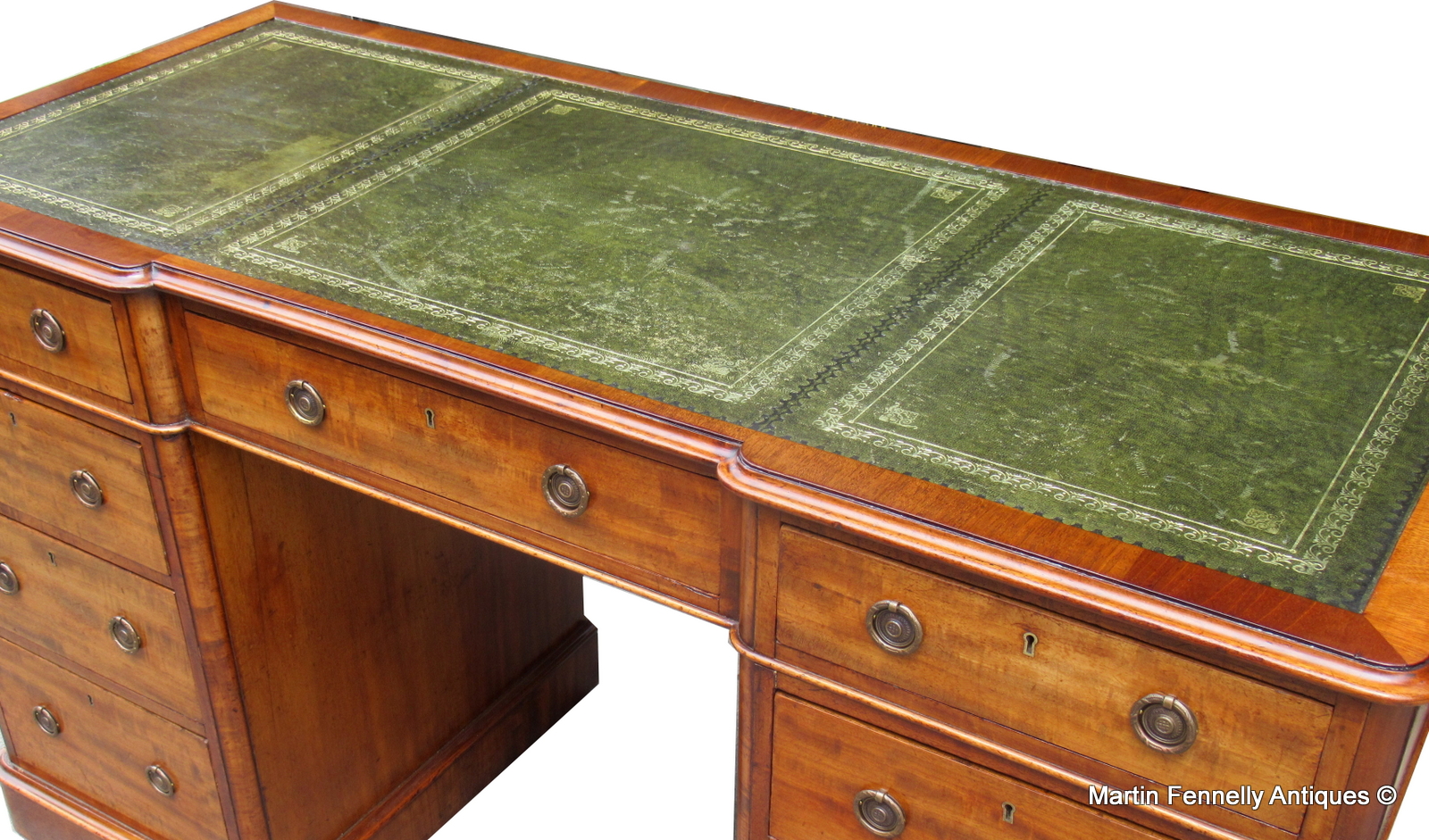 220 Sold Superb Flame Grain Mahogany Early Victorian Twin Pedestal Desk 19thCt - Image 6