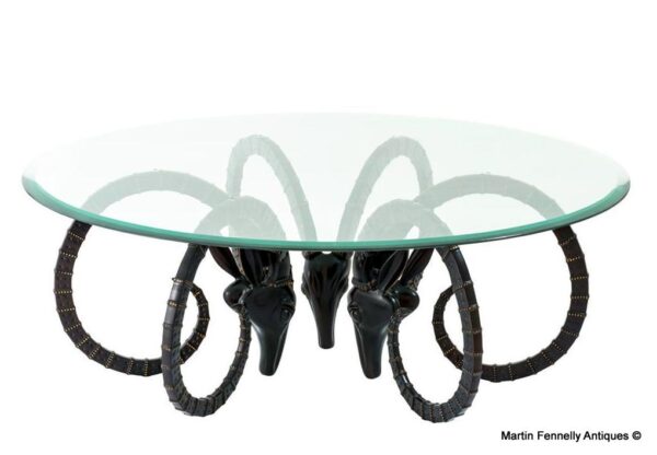 M021 Sold The Ibex Coffee Table - After Alaine Chervet - Bevelled Clear Glass - Mid Century - Modern