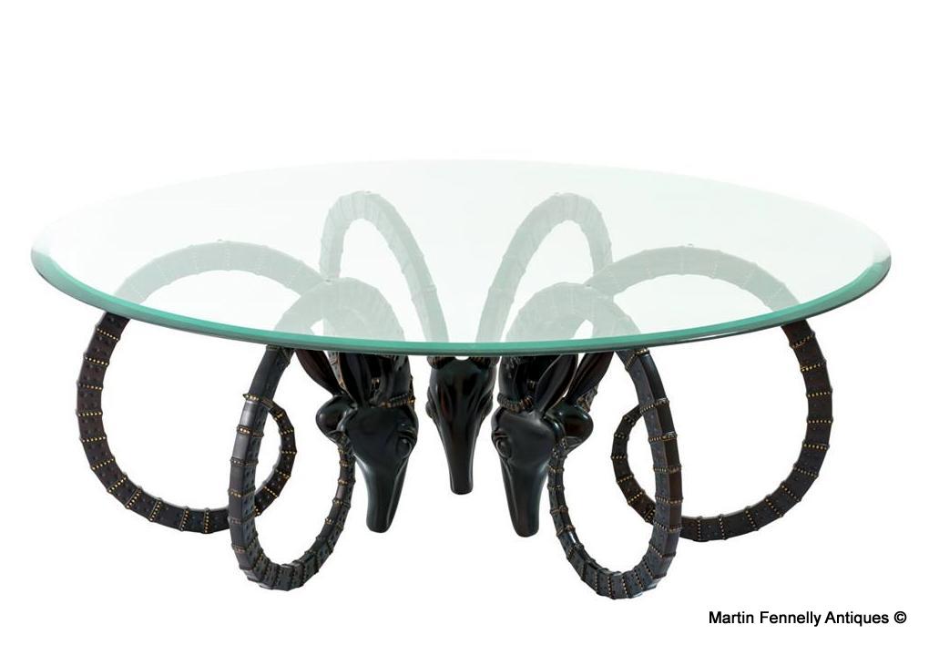 M021 Sold The Ibex Coffee Table - After Alaine Chervet - Bevelled Clear Glass - Mid Century - Modern