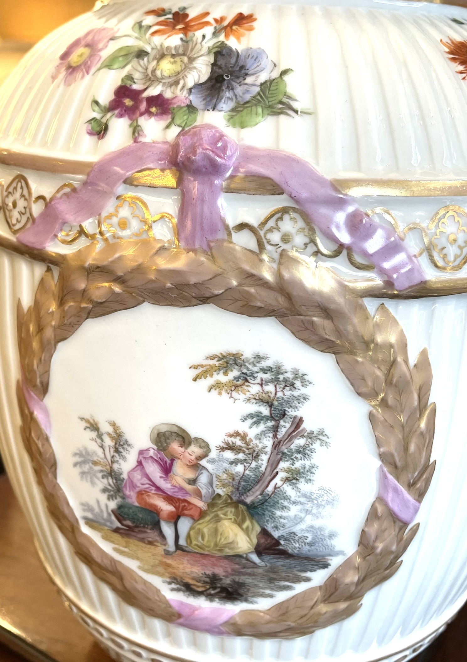 542 Pair of Royal Porcelain Factory Berlin KPM Large Urn Jars Circa 1840 - Image 5