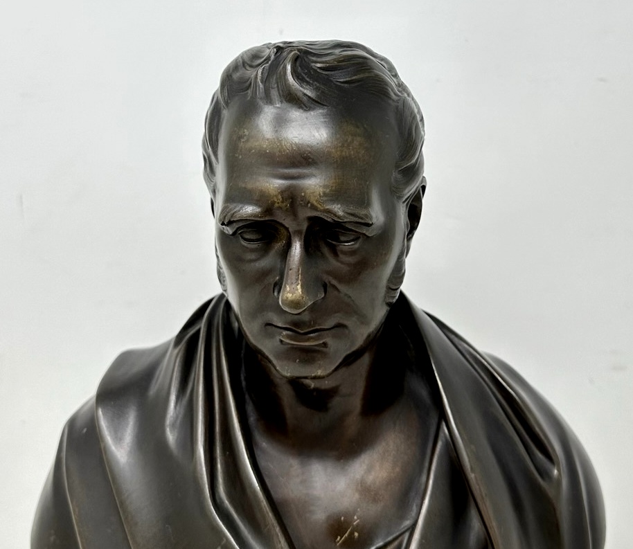 768 Antique Male Bronze Bust George Stephenson Railways Interest Edward William Wyon - Image 5