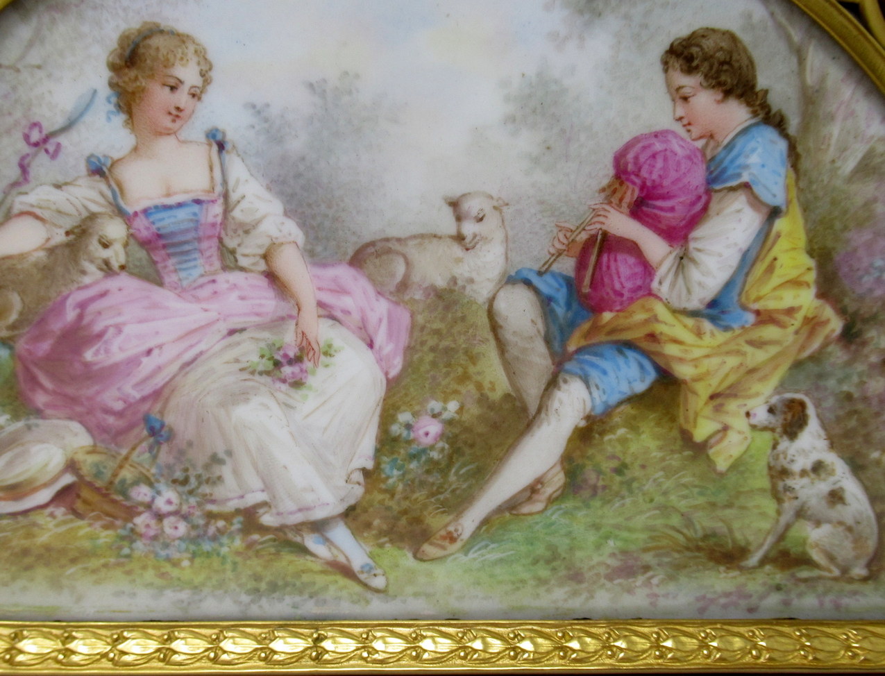 380 Sold Antique French Sevres Ormolu Gilt Bronze Dore Letters Holder Inkwell - Image 4