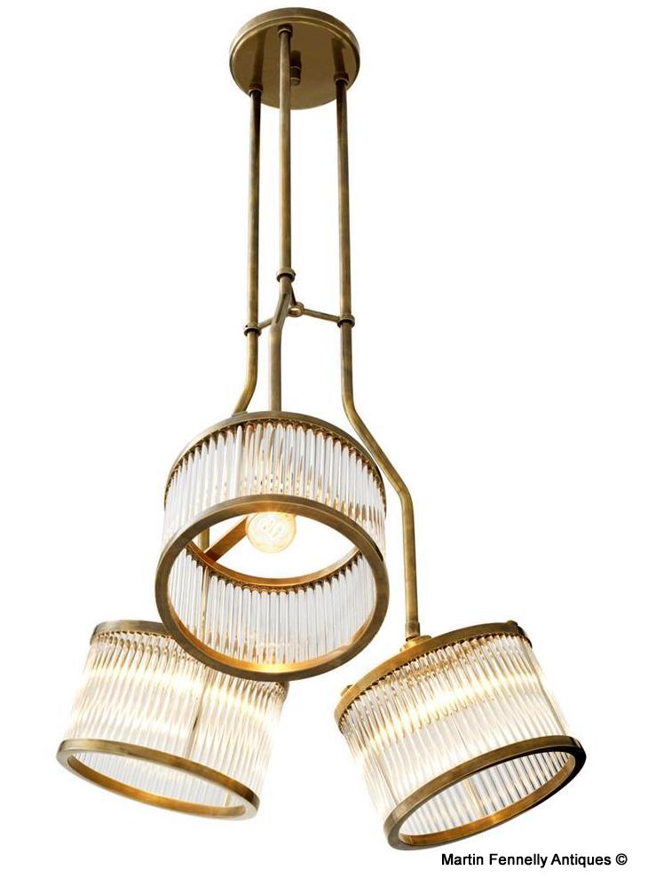 M061 Sold Bespoke Italian Designed Lantern - Antiques Brass and Glass - Image 3