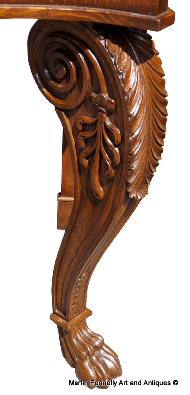 196 Irish Console Table - Circa 1830 - Oak and Marble - Image 5