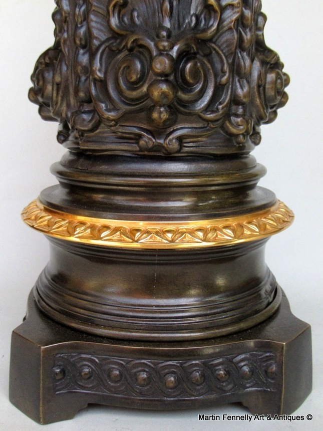 961 Sold Pair French Bronze Electric Table Lamps Ormolu Mounts 19thCt - Image 4