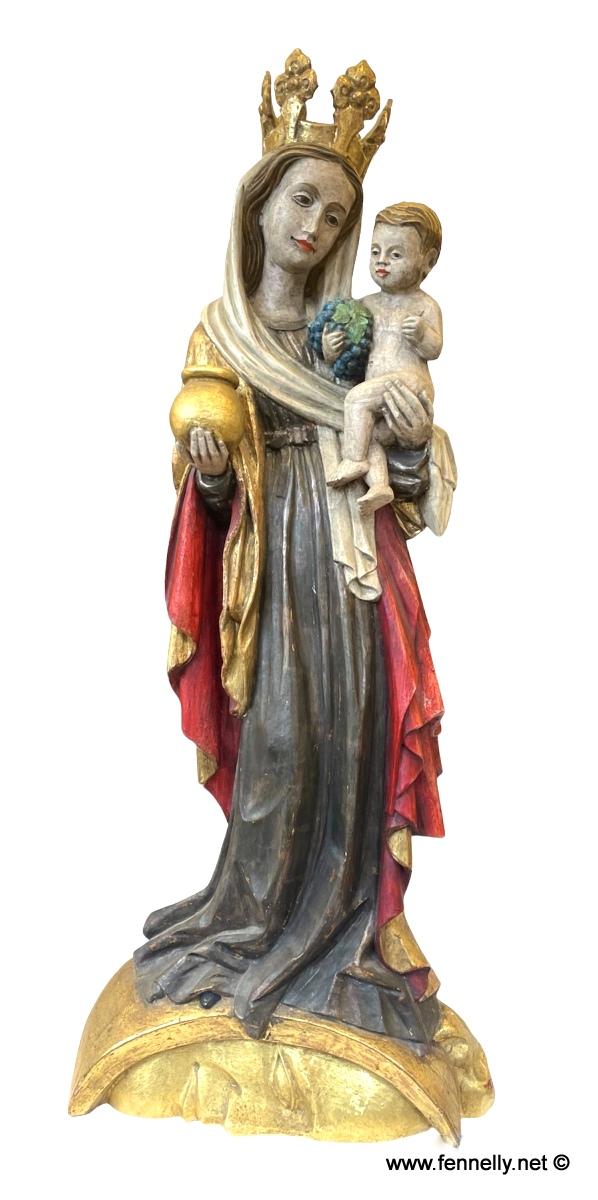 039 Sold Rare Italian Madonna and Child - Carved Wood - Salzburg Tradition