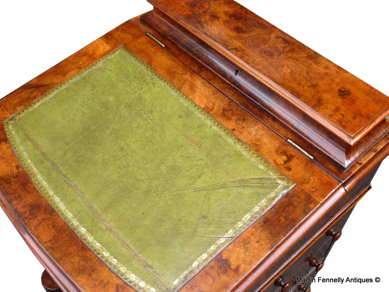 598 Sold Superb Circassian Walnut Davenport - English - Circa 1850 - Image 3