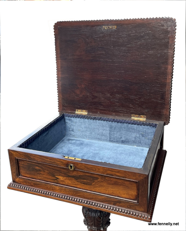 673 Sold Rosewood Work Table - English Circa 1830 - Gillows Lancaster - Image 3