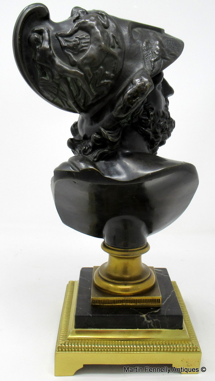 240 Sold Attributed to Benedetto Boschetti Fine Bronze Bust of Ajax 19thCt - Image 3