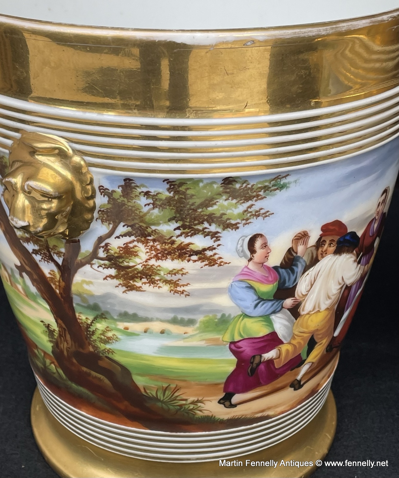 371 Pair of French 1840s Louis-Philippe Paris Porcelain Cachepots with - Hand Painted - Image 6