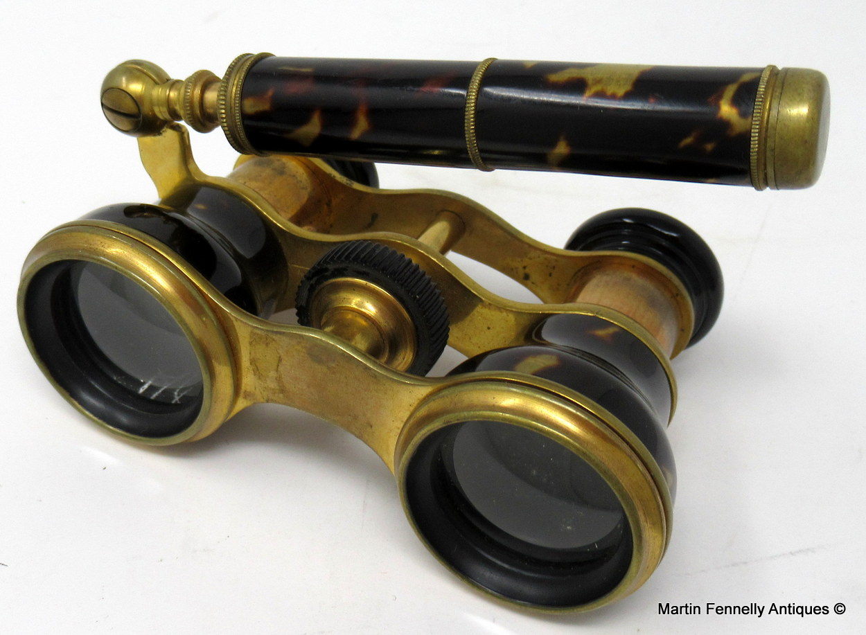 374 Sold Fine Pair Tortoiseshell and Ormolu Opera Glasses John Trotter Edinburgh 19thCt