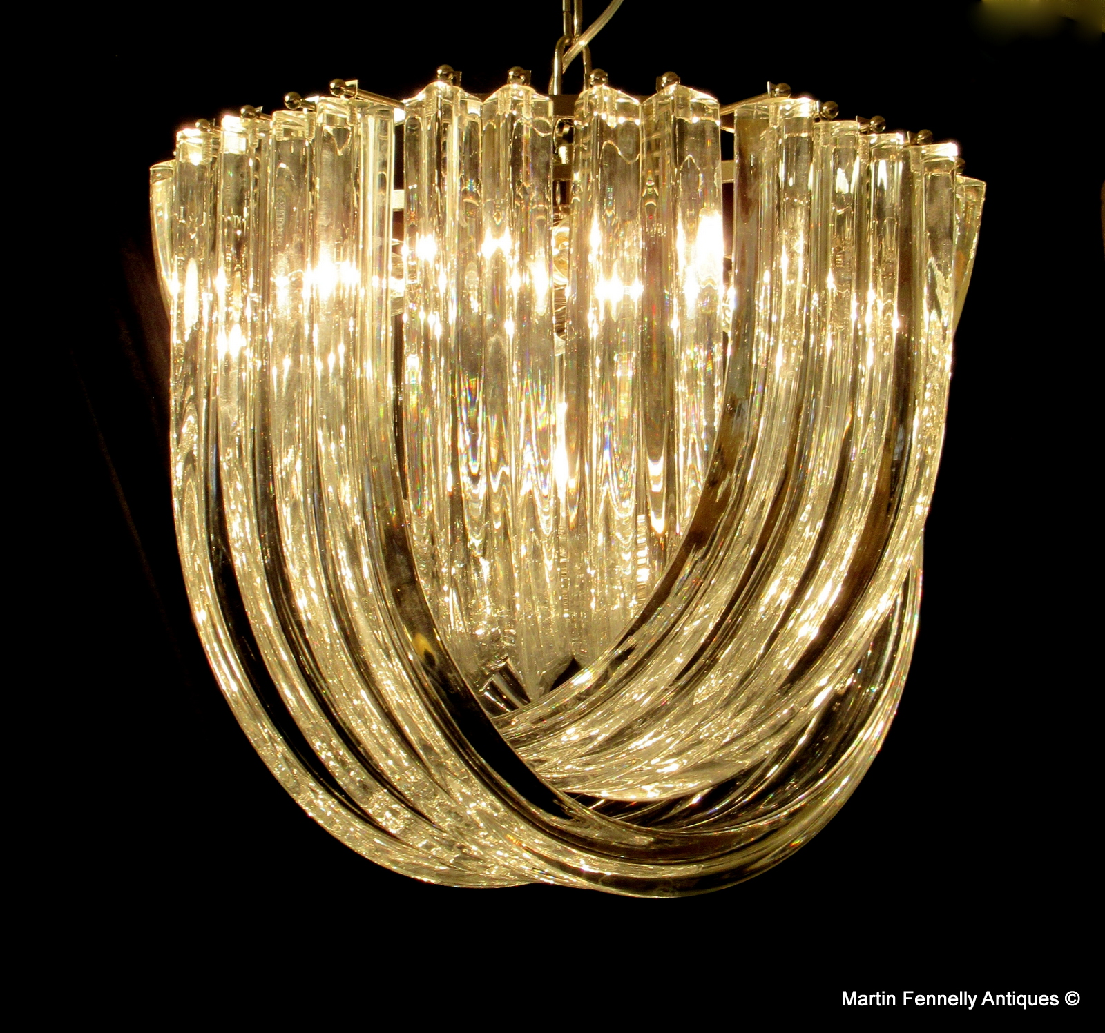 844 Sold Superb Pair of Venini by Carlo Nason with Murano Crystal - Image 3