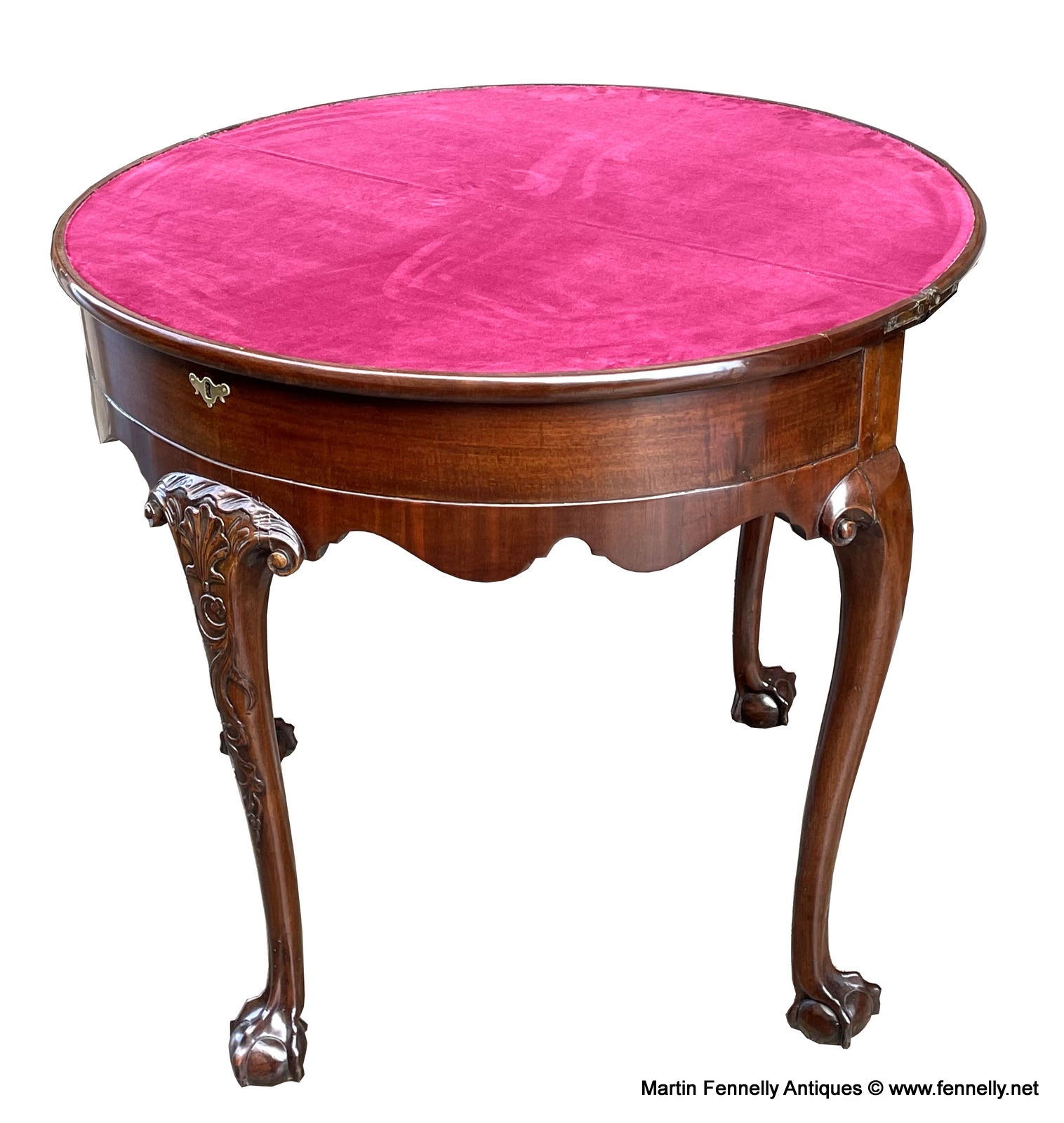 708 Superb Irish Mahogany Foldover Games Table - Circa 1780 - Image 2