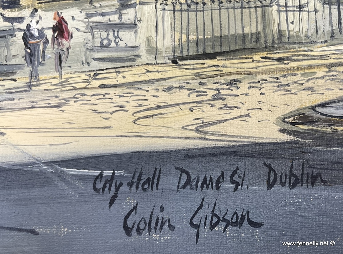 837 Sold City Hall Dublin - Oil on Board - Colin Gibson - Image 3