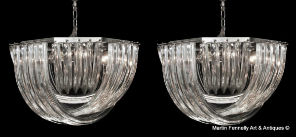 322 Superb Pair of Venini by Carlo Nason with Murano Crystal